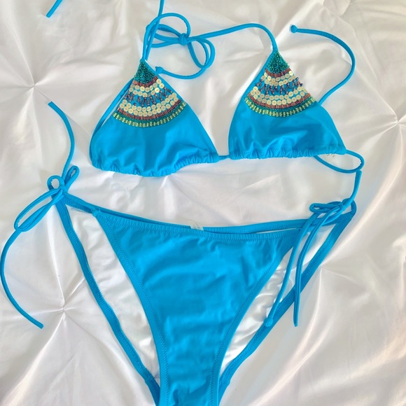 Victoria’s Secret Sequin & Beaded String Bikini, M - Picture 2 of 9